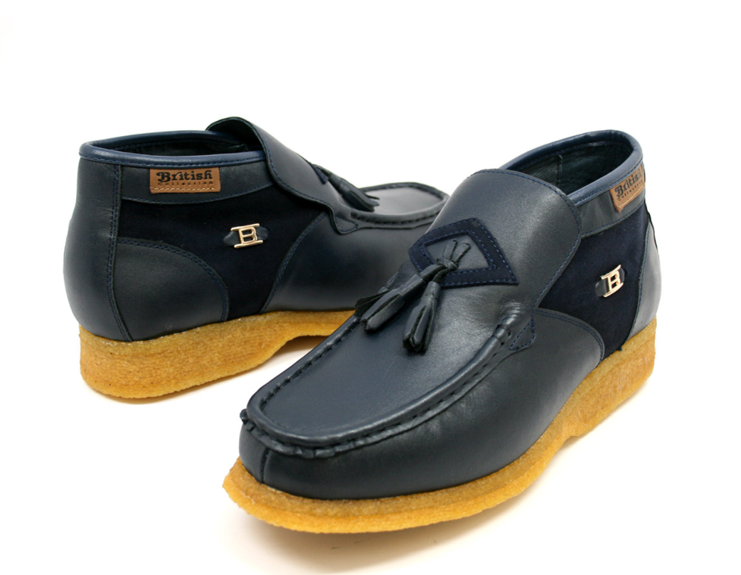British Walkers Palace Men's Black Leather and Suede Slip On Shoes view 26