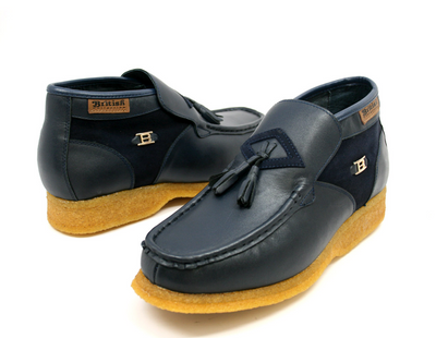 British Walkers Palace Men's Black Leather and Suede Slip On Shoes view 26