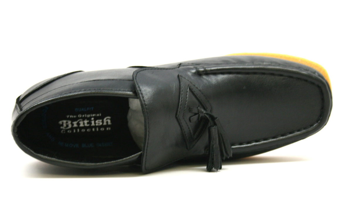 British Walkers Palace Men's Black Leather and Suede Slip On Shoes view 18