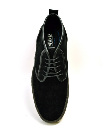British Walkers Playboy Kaydence Men's Black Lamb Suede Chukka Boots view 6