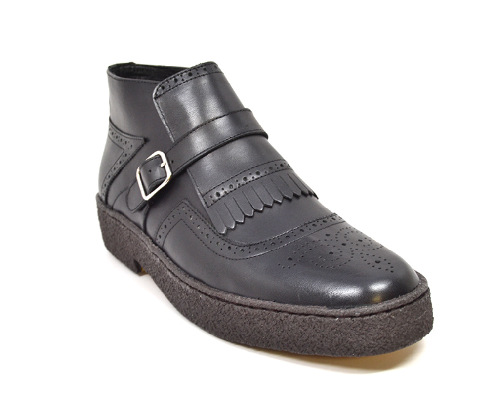 British Walkers Playboy Manhattan Men's Black Leather Wingtip Shoes view 2