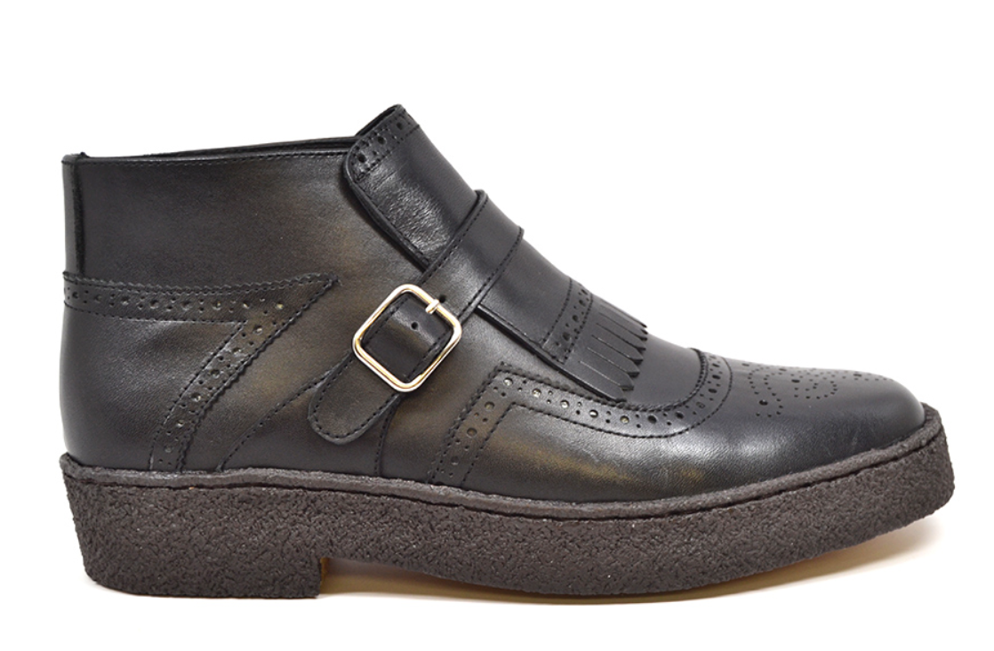 British Walkers Playboy Manhattan Men's Black Leather Wingtip Shoes view 3