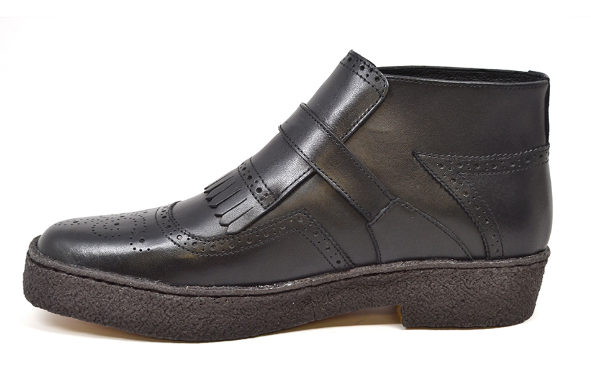 British Walkers Playboy Manhattan Men's Black Leather Wingtip Shoes view 4