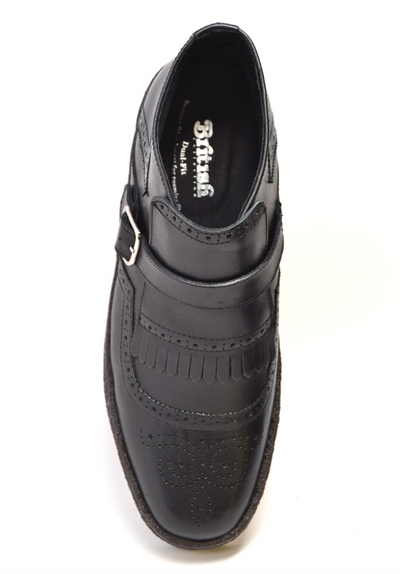 British Walkers Playboy Manhattan Men's Black Leather Wingtip Shoes view 6