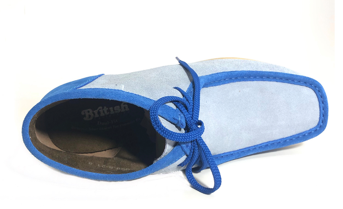 British Walkers New Castle Men's Powder Blue Suede Casual Shoes view 7