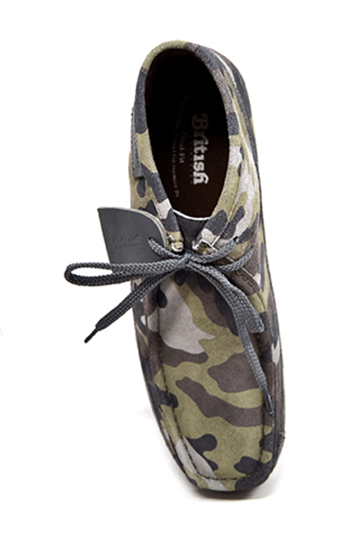 British Walkers New Castle Men's Gray Camouflage Print Casual Shoes view 5