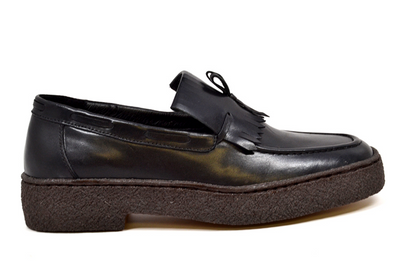 British Walkers Playboy Cruise Men's Black Leather Tassel Slip On Shoes view 3
