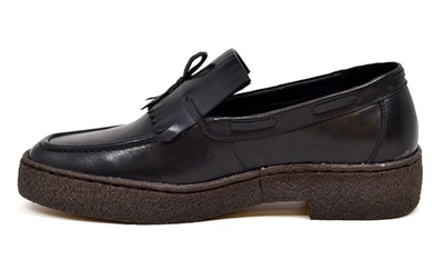 British Walkers Playboy Cruise Men's Black Leather Tassel Slip On Shoes view 4