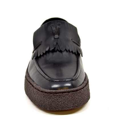 British Walkers Playboy Cruise Men's Black Leather Tassel Slip On Shoes view 7