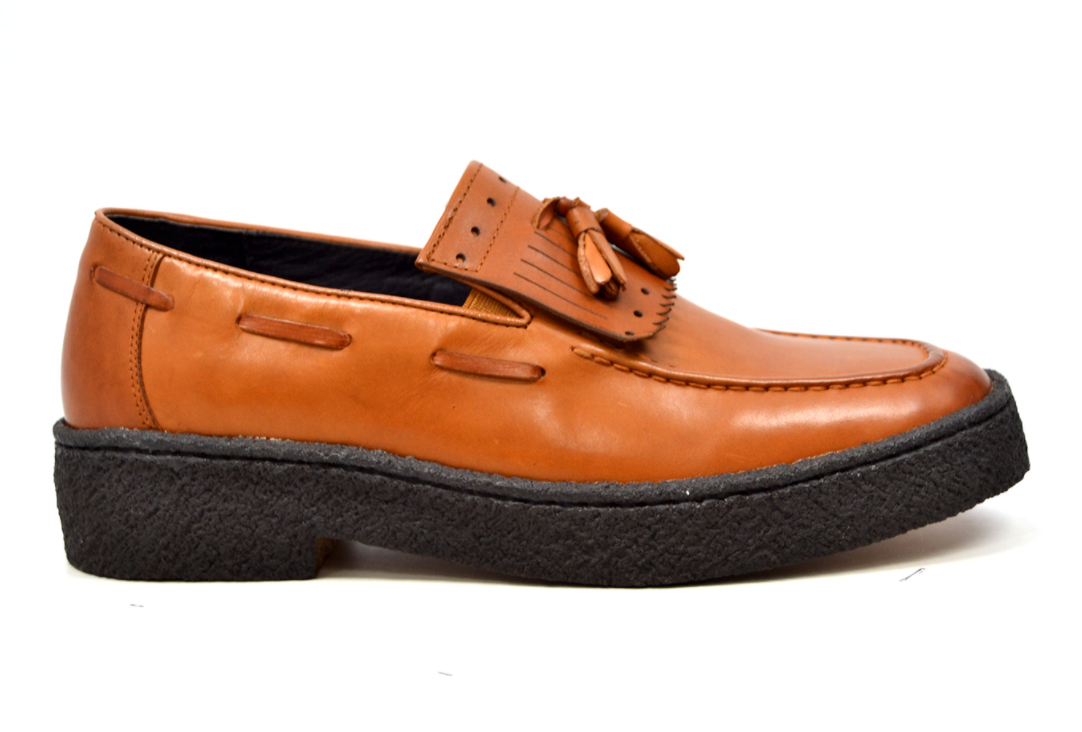 British Walkers Playboy Cruise Men's Black Leather Tassel Slip On Shoes view 10