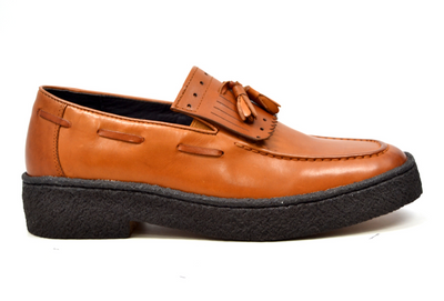 British Walkers Playboy Cruise Men's Black Leather Tassel Slip On Shoes view 10