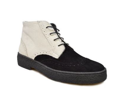 British Walkers Men's White and Black Pony and Lama Baby Hair Shoes view 4