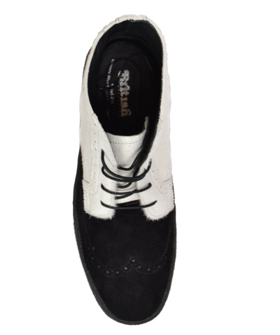 British Walkers Men's White and Black Pony and Lama Baby Hair Shoes view 5