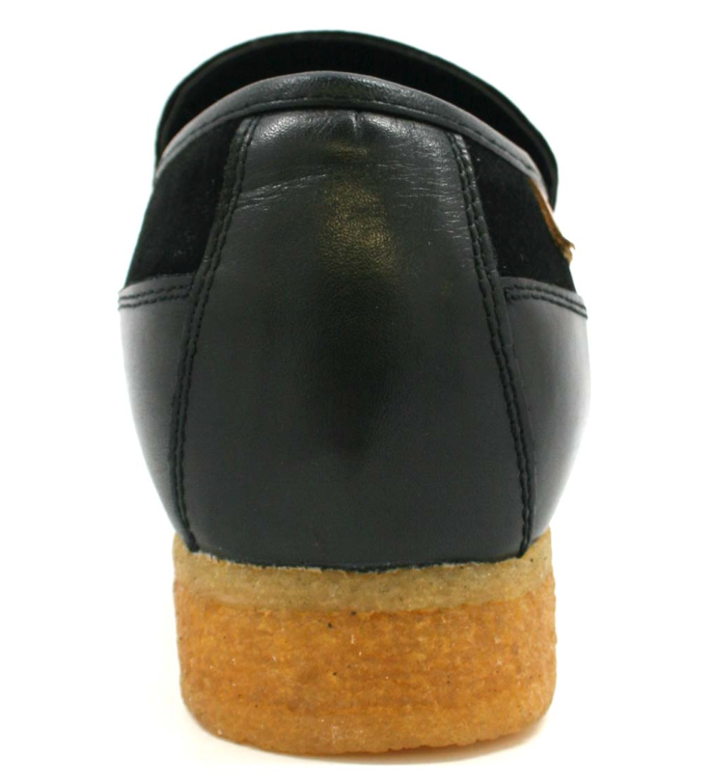 British Walkers Power Men's Old School Black Leather Retro Slip On Shoes view 6