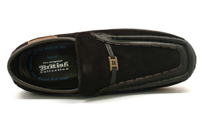 British Walkers Power Men's Old School Black Leather Retro Slip On Shoes view 9