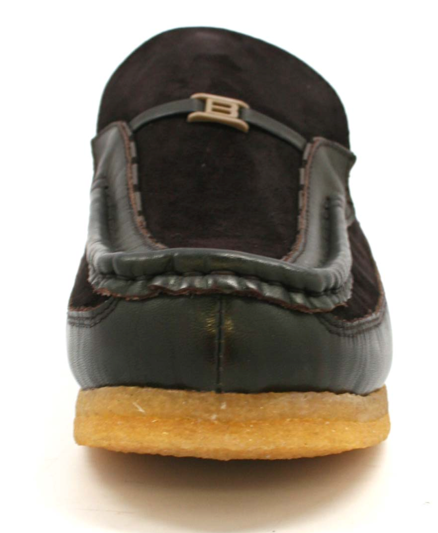 British Walkers Power Men's Old School Black Leather Retro Slip On Shoes view 11