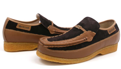 British Walkers Power Men's Old School Black Leather Retro Slip On Shoes view 54