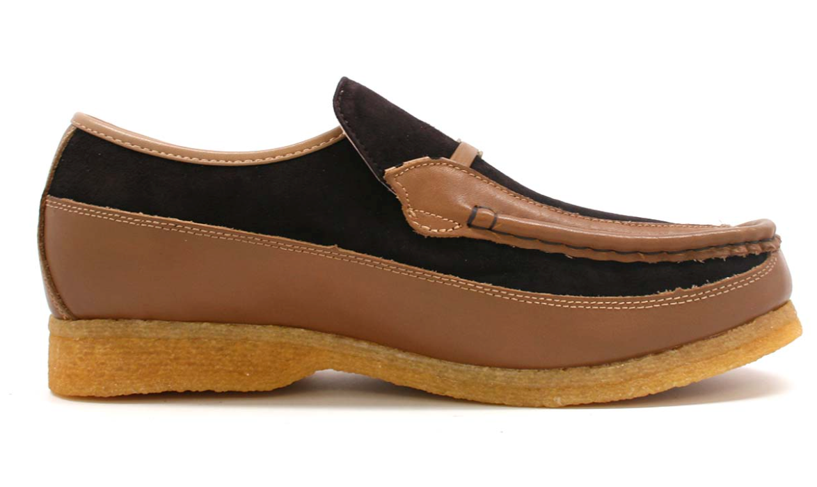 British Walkers Power Men's Old School Black Leather Retro Slip On Shoes