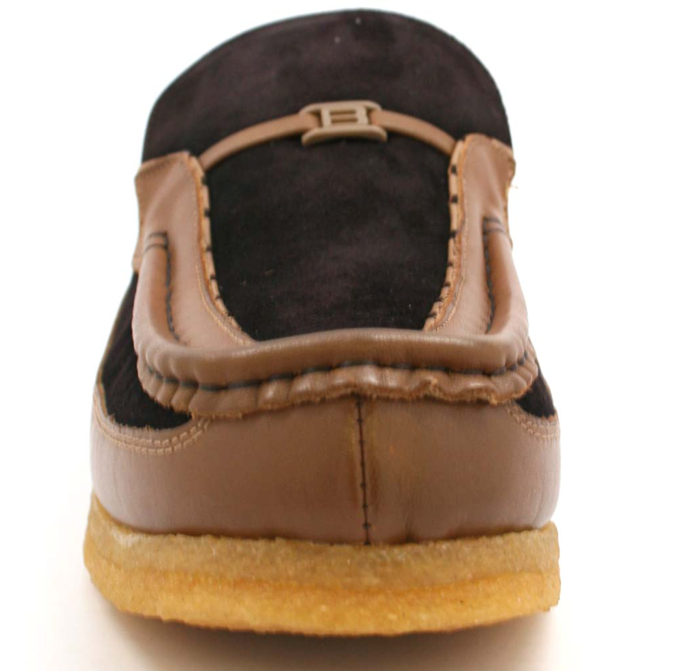 British Walkers Power Men's Old School Black Leather Retro Slip On Shoes