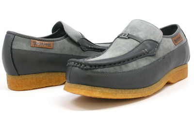 British Walkers Power Men's Old School Black Leather Retro Slip On Shoes view 55