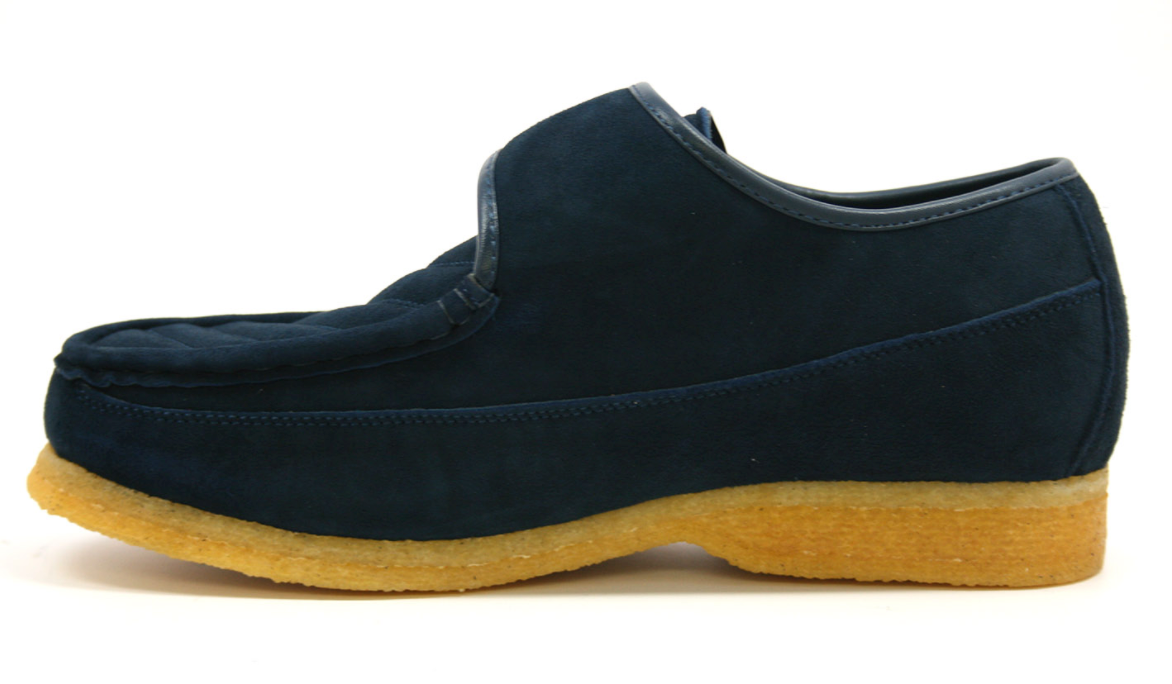 British Walkers Royal Men's Retro Navy Leather and Suede Strap Shoes Extra Width view 3