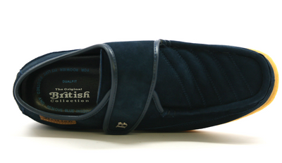 British Walkers Royal Men's Retro Navy Leather and Suede Strap Shoes Extra Width view 4