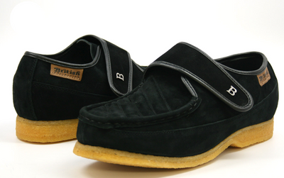 British Walkers Royal Men's Retro Navy Leather and Suede Strap Shoes Extra Width view 8