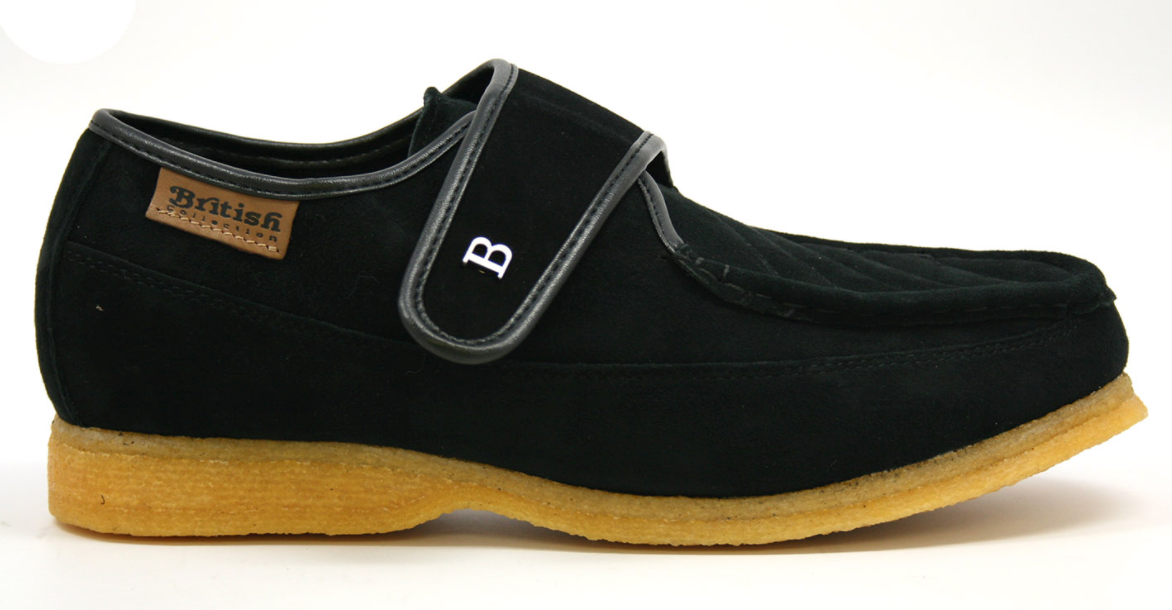 British Walkers Royal Men's Retro Navy Leather and Suede Strap Shoes Extra Width view 9