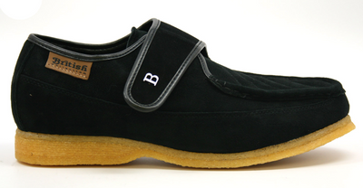 British Walkers Royal Men's Retro Navy Leather and Suede Strap Shoes Extra Width view 9