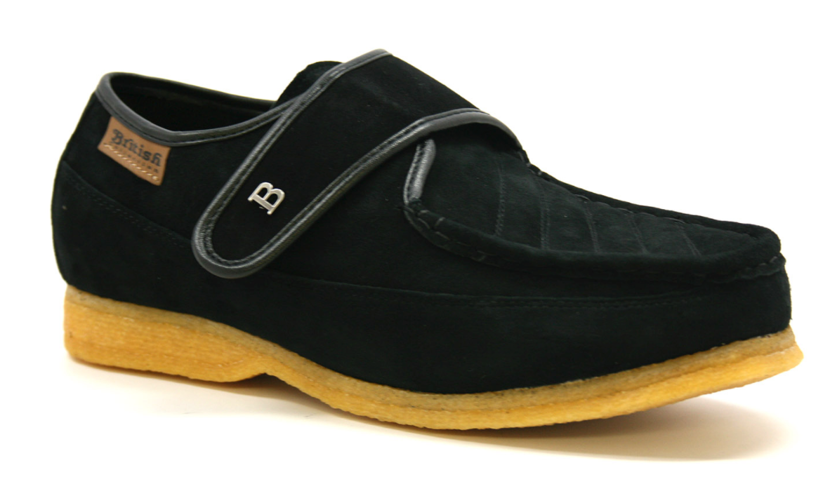 British Walkers Royal Men's Retro Navy Leather and Suede Strap Shoes Extra Width view 11