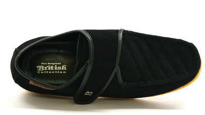 British Walkers Royal Men's Retro Navy Leather and Suede Strap Shoes Extra Width view 12