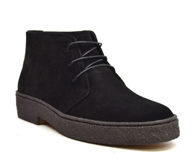British Walkers Playboy Original Men's High Top Black Suede Shoes with Gummy Soles view 2