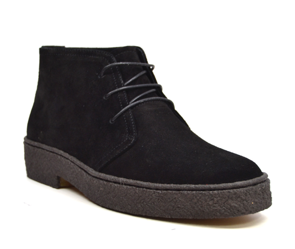 British Walkers Playboy Original Men's High Top Black Suede Shoes with Gummy Soles view 2