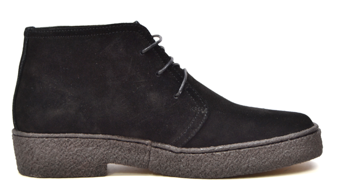 British Walkers Playboy Original Men's High Top Black Suede Shoes with Gummy Soles view 3
