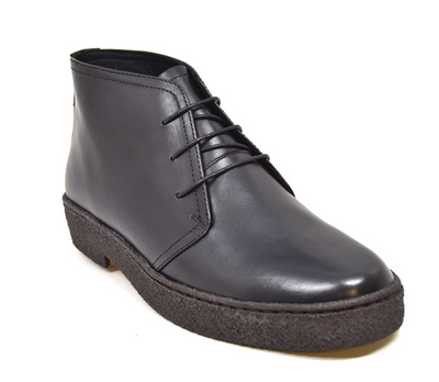 British Walkers Playboy Original Men's High Top Black Leather Shoes with Gummy Soles view 2