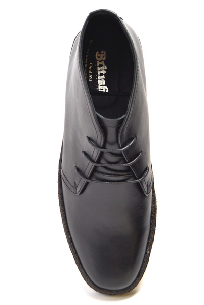 British Walkers Playboy Original Men's High Top Black Leather Shoes with Gummy Soles view 6