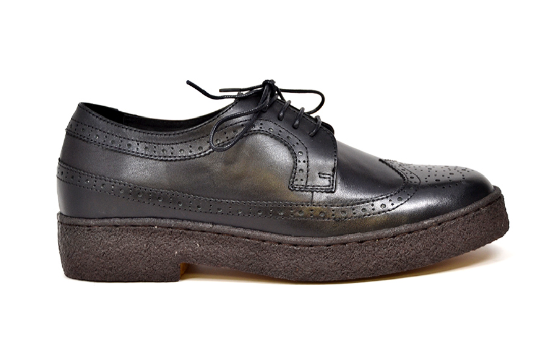British Walkers Playboy Wingtip Men's Original Low Cut Black Leather Shoes view 3