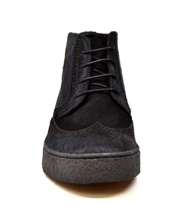 British Walkers Playboy Wingtip Men's Two Tone Black Leather and Pony Skin Shoes view 6