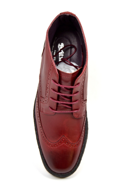 British Walkers Playboy Wingtip Men's Original Wine Leather Shoes view 6