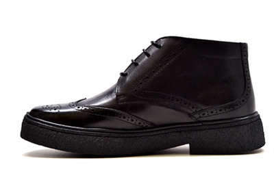 British Walkers Classic Playboy Men's Black Leather Wingtip Shoes view 3
