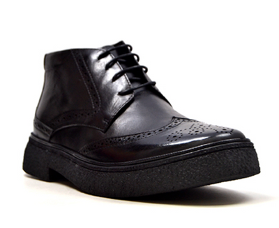 British Walkers Classic Playboy Men's Black Leather Wingtip Shoes view 4