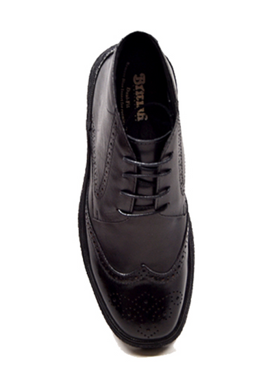 British Walkers Classic Playboy Men's Black Leather Wingtip Shoes view 5