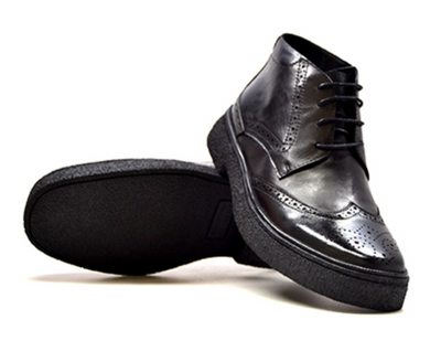 British Walkers Classic Playboy Men's Black Leather Wingtip Shoes view 8
