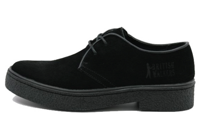 British Walkers Playboy Men's Classic Low Cut Black Leather and Suede Shoes view 3