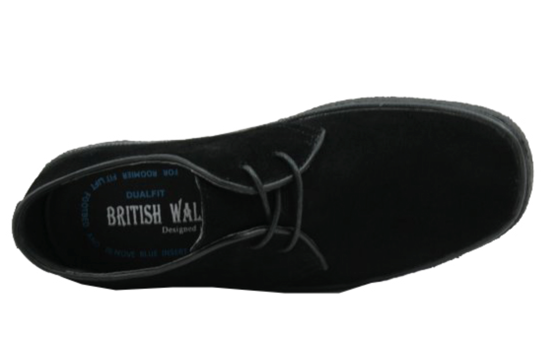 British Walkers Playboy Men's Classic Low Cut Black Leather and Suede Shoes view 6