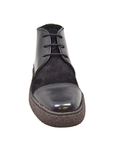 British Walkers Playboy Men's Cap Toe Black Leather and Suede Shoes view 2