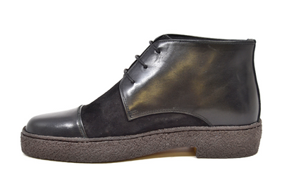 British Walkers Playboy Men's Cap Toe Black Leather and Suede Shoes view 4