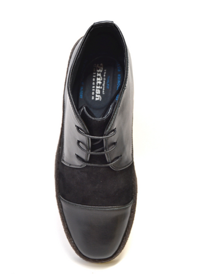 British Walkers Playboy Men's Cap Toe Black Leather and Suede Shoes view 5