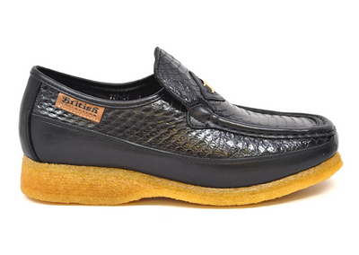 British Walkers Power 2 Men's Limited Edition Black Snake Skin and Leather Slip On Shoes view 2