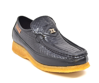 British Walkers Power 2 Men's Limited Edition Black Snake Skin and Leather Slip On Shoes view 6
